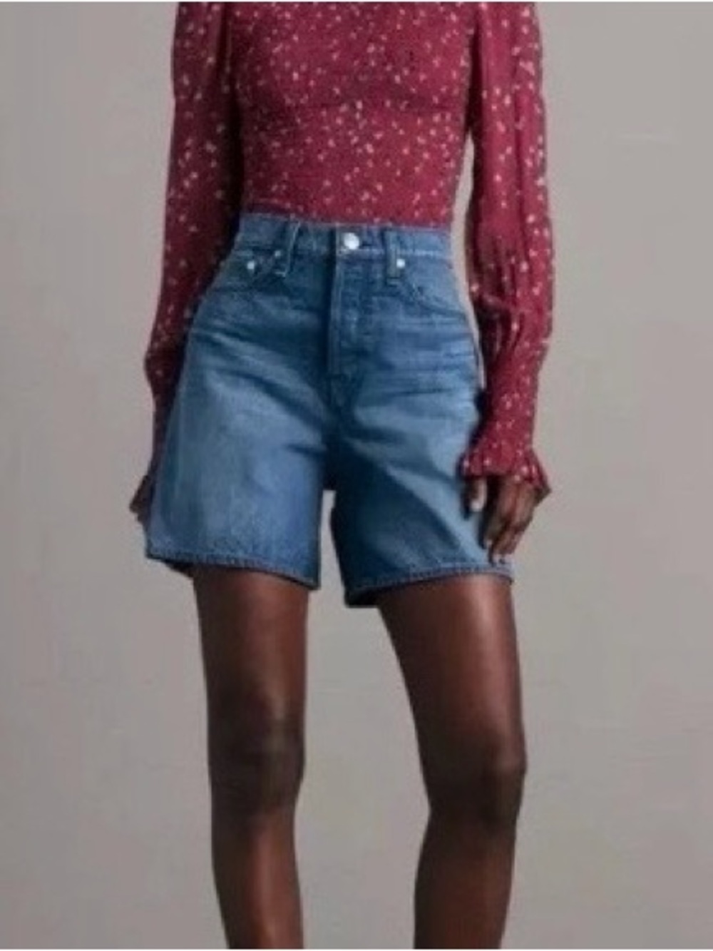 rag & bone Maya 6” Poppy Color High-Rise Denim Shorts